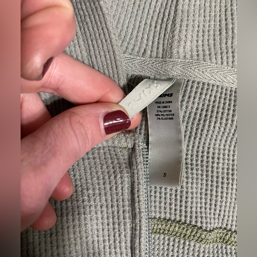 SKIMS WAFFLE ZIP UP HOODIE MINERAL SAGE WOMENS SIZE SMALL - Picture 14 of 17